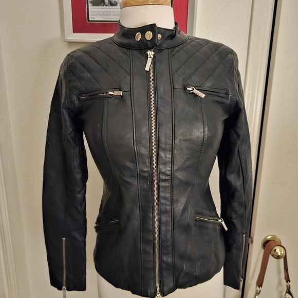Kardashian Kollection Jackets & Blazers - Black Quilted Faux Leather Kardashian Jacket